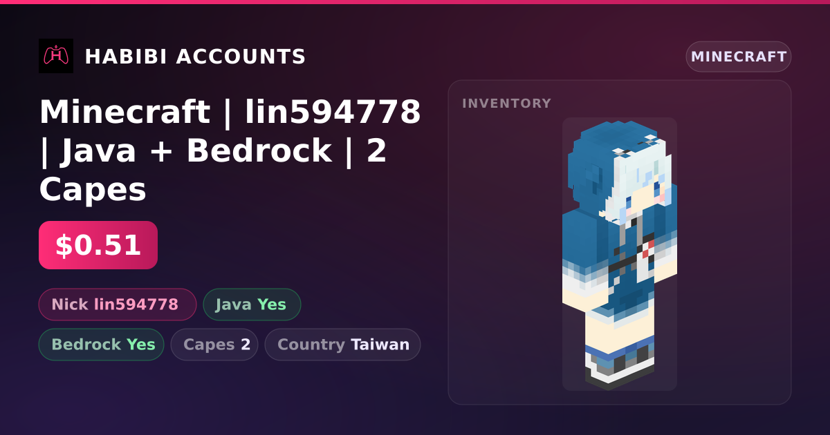 Minecraft | lin594778 | Java + Bedrock | 2 Capes — HabibiAccounts