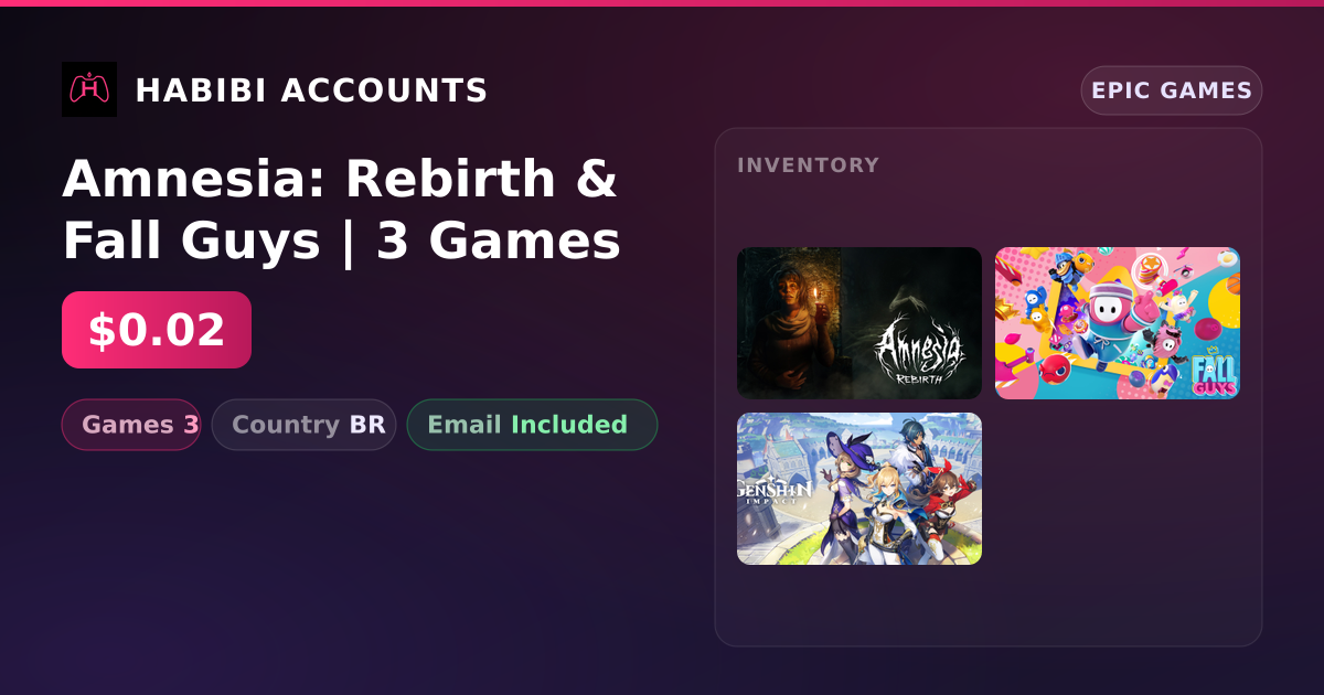 Amnesia: Rebirth & Fall Guys | 3 Games — HabibiAccounts