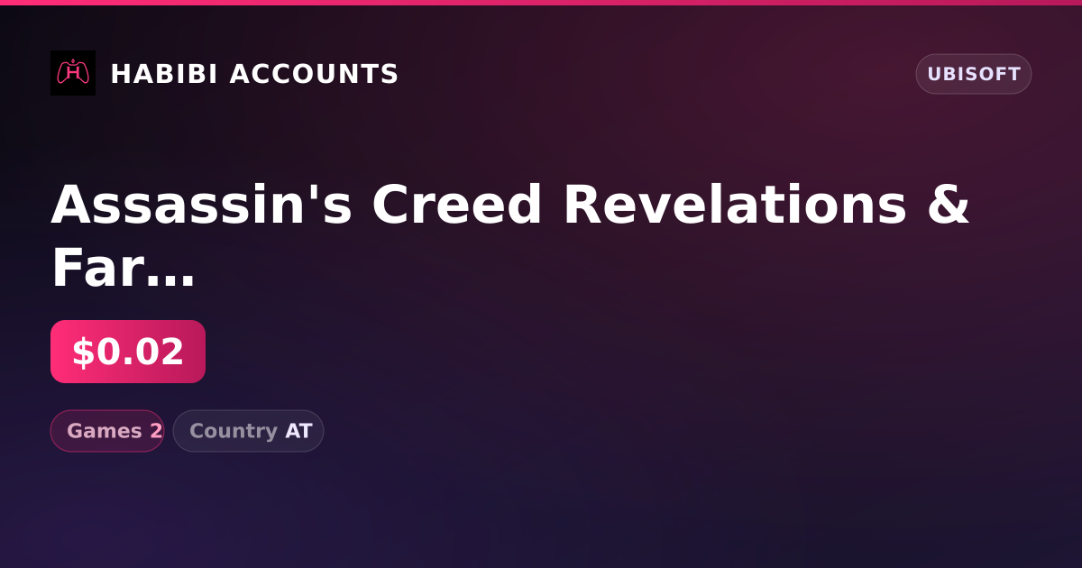 Assassin's Creed Revelations & Far Cry 3 Deluxe Edition | 2 Games — HabibiAccounts