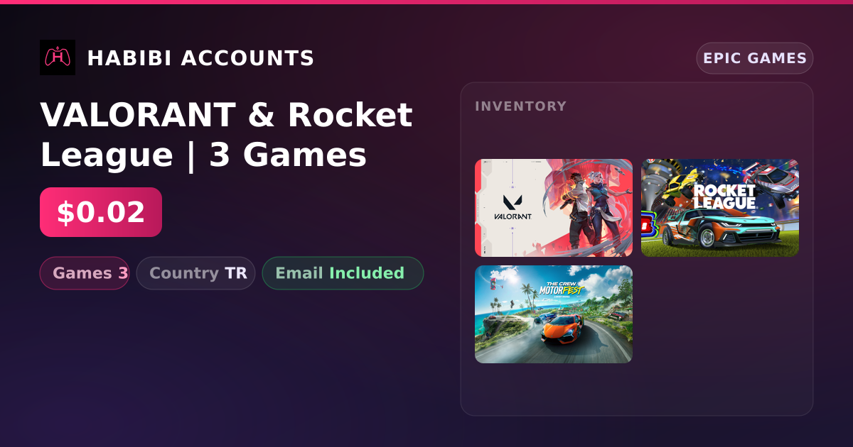 VALORANT & Rocket League | 3 Games — HabibiAccounts