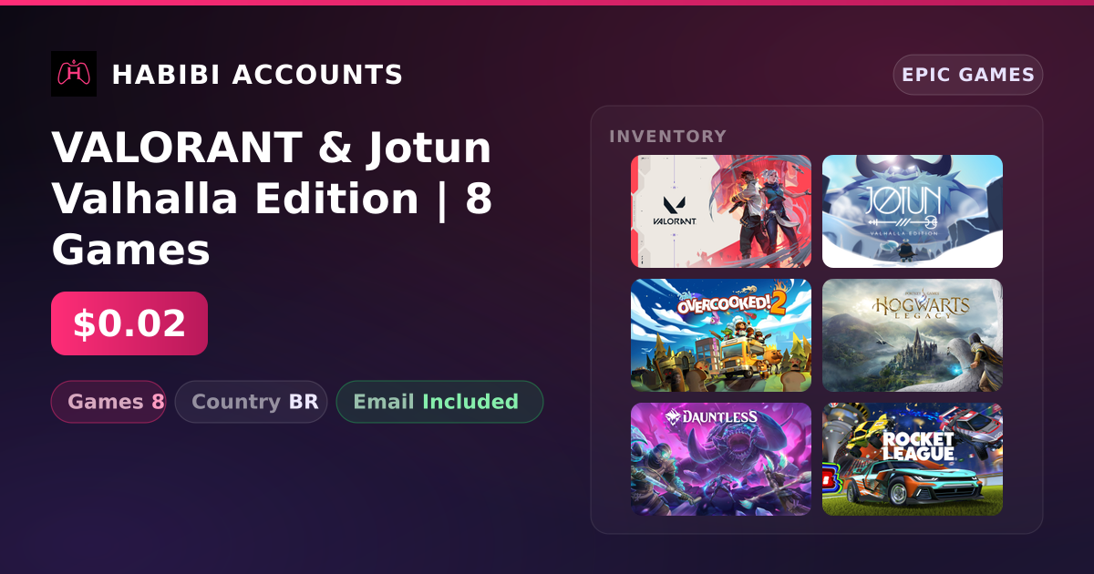 VALORANT & Jotun Valhalla Edition | 8 Games — HabibiAccounts