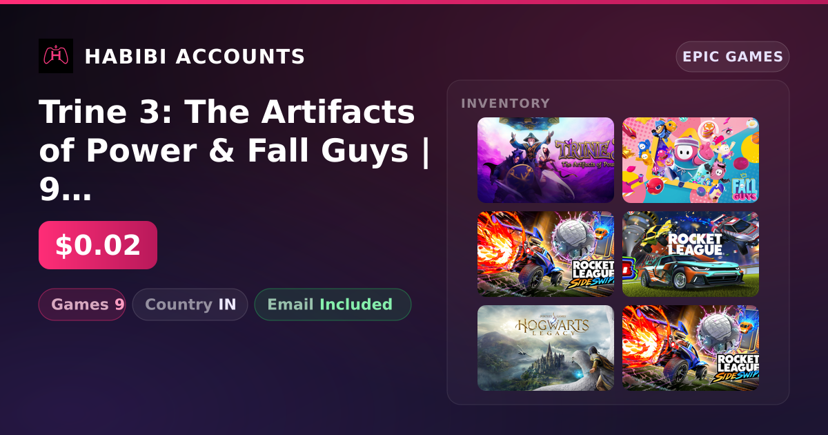 Trine 3: The Artifacts of Power & Fall Guys | 9 Games — HabibiAccounts