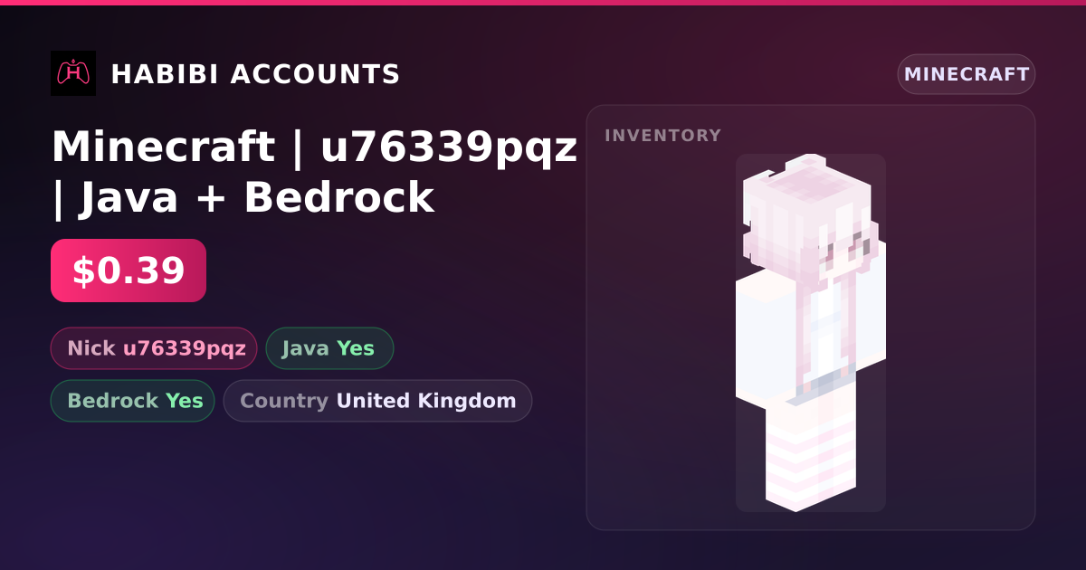 Minecraft | u76339pqz | Java + Bedrock — HabibiAccounts