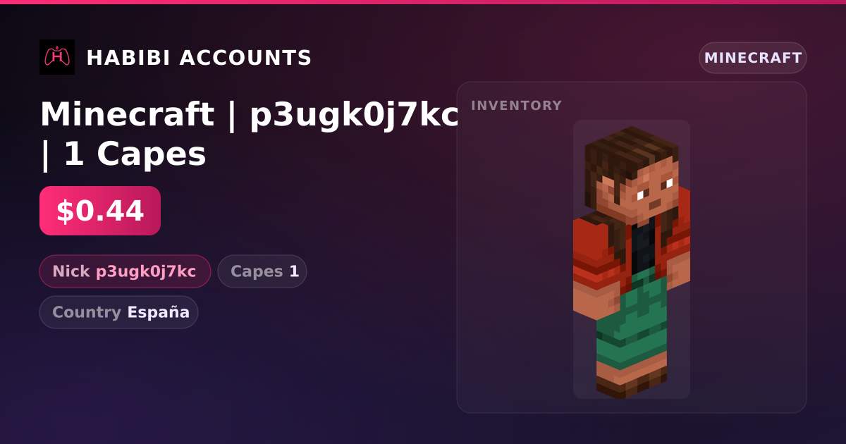 Minecraft | p3ugk0j7kc | 1 Capes — HabibiAccounts