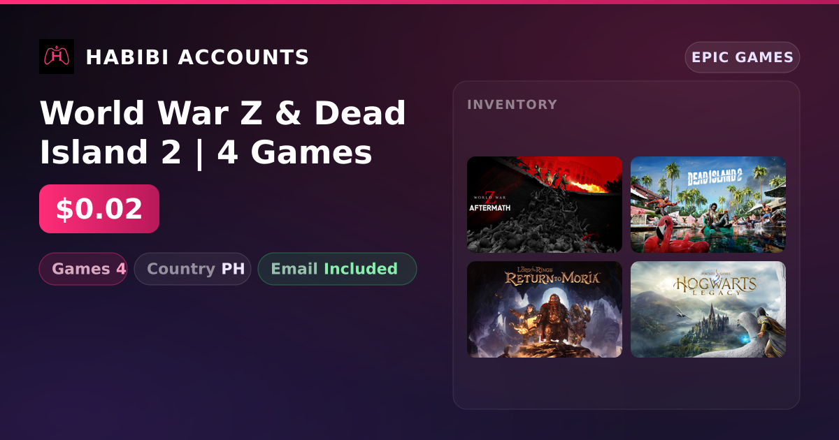 World War Z & Dead Island 2 | 4 Games — HabibiAccounts