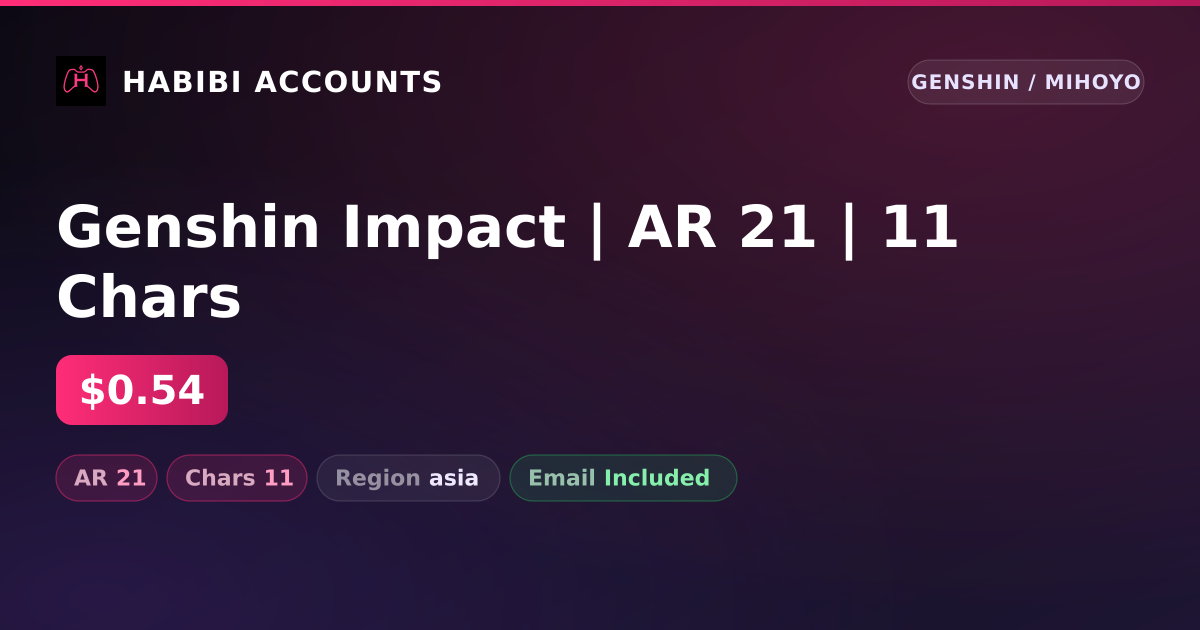 Genshin Impact | AR 21 | 11 Chars — HabibiAccounts