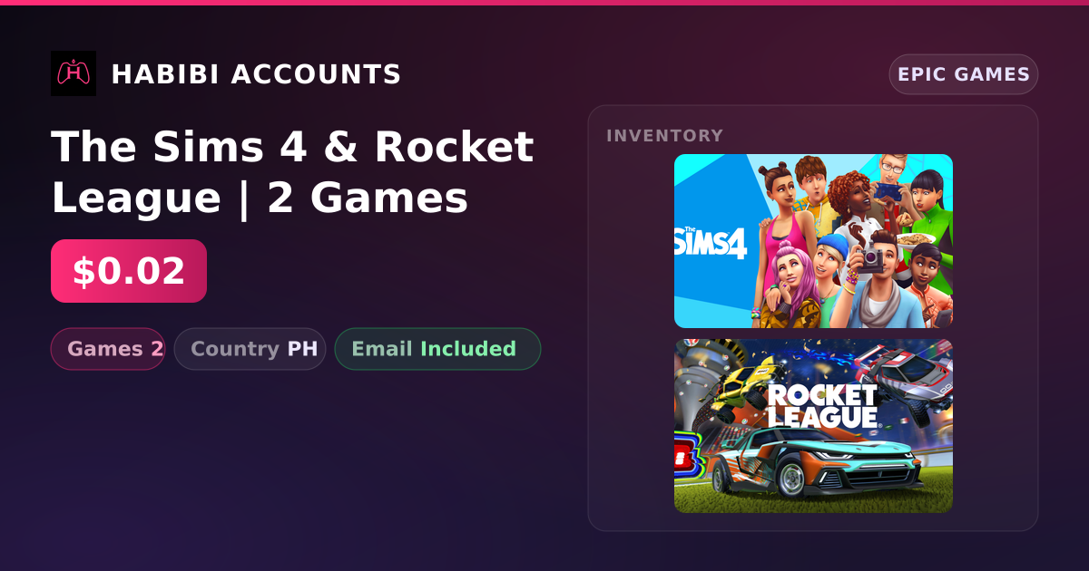 The Sims 4 & Rocket League | 2 Games — HabibiAccounts