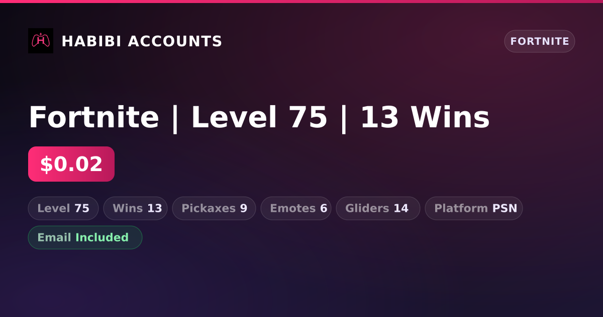 Fortnite | Level 75 | 13 Wins — HabibiAccounts