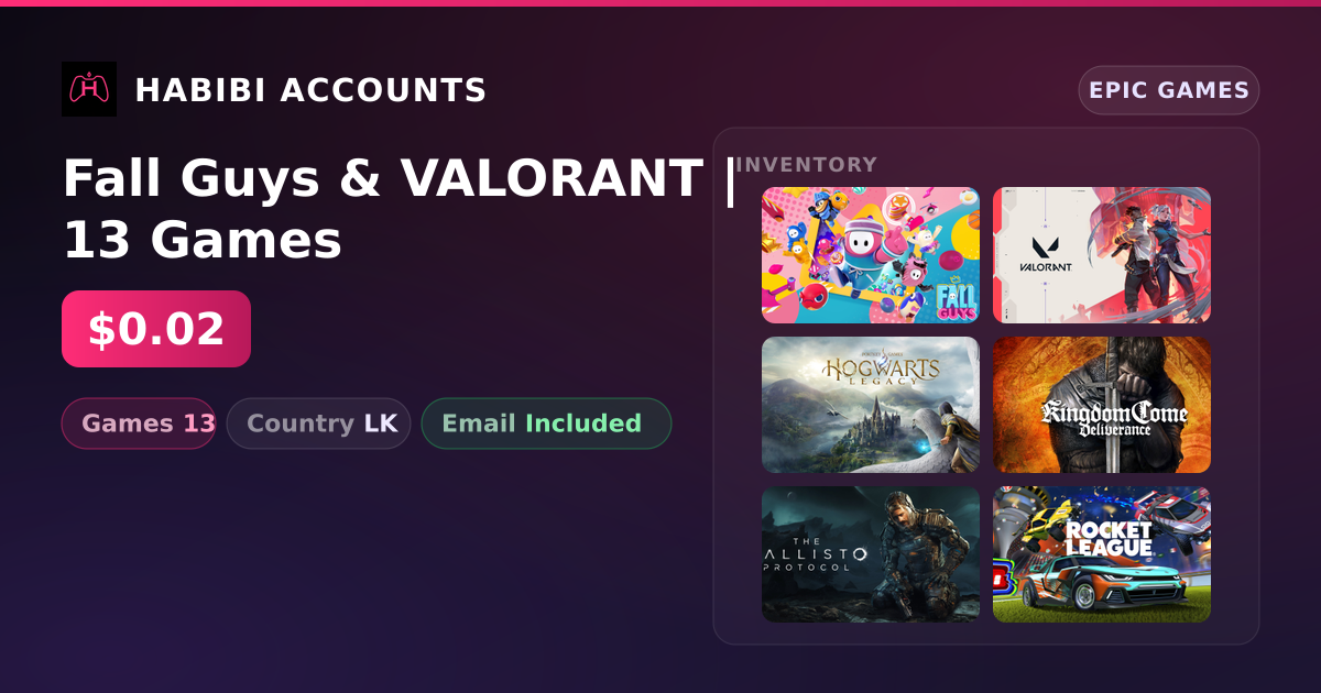Fall Guys & VALORANT | 13 Games — HabibiAccounts