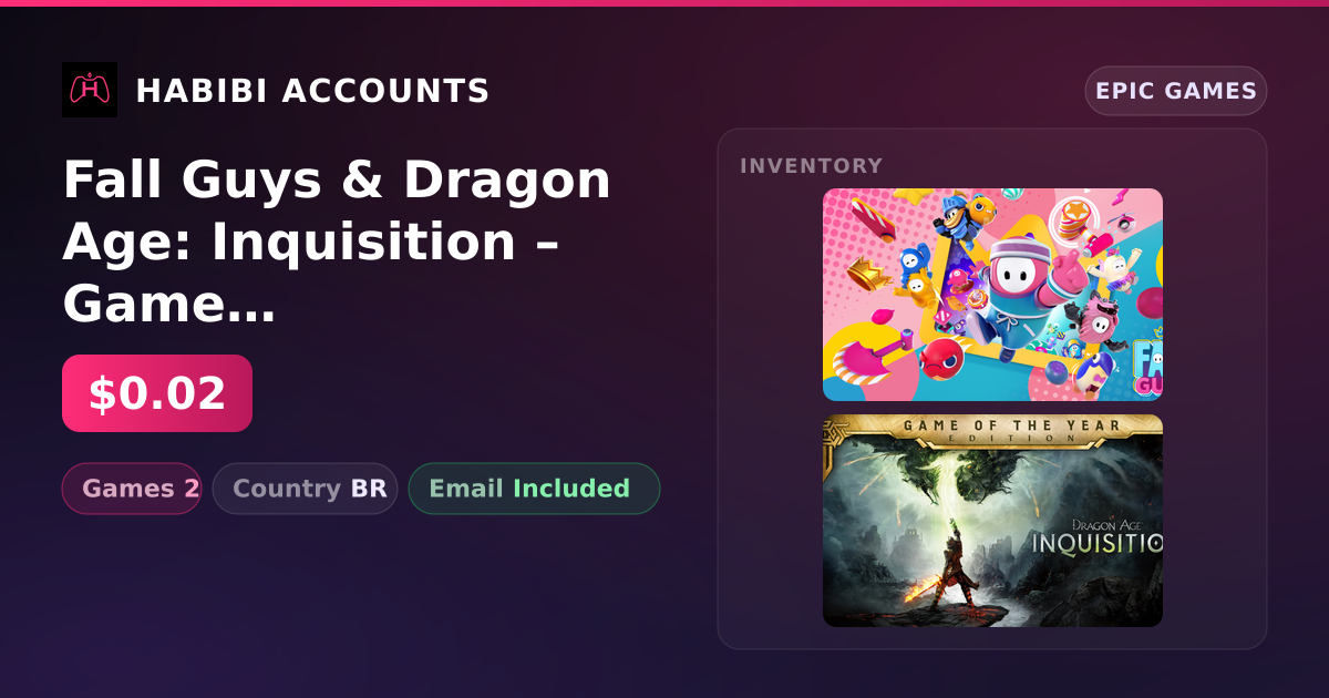 Fall Guys & Dragon Age: Inquisition – Game of the Year Edition | 2 Games — HabibiAccounts
