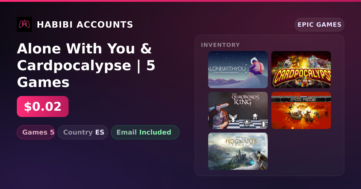 Alone With You & Cardpocalypse | 5 Games — HabibiAccounts