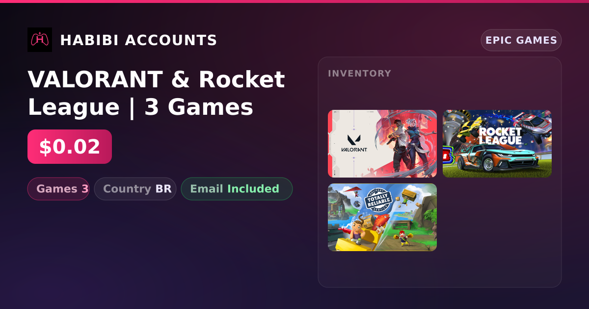 VALORANT & Rocket League | 3 Games — HabibiAccounts