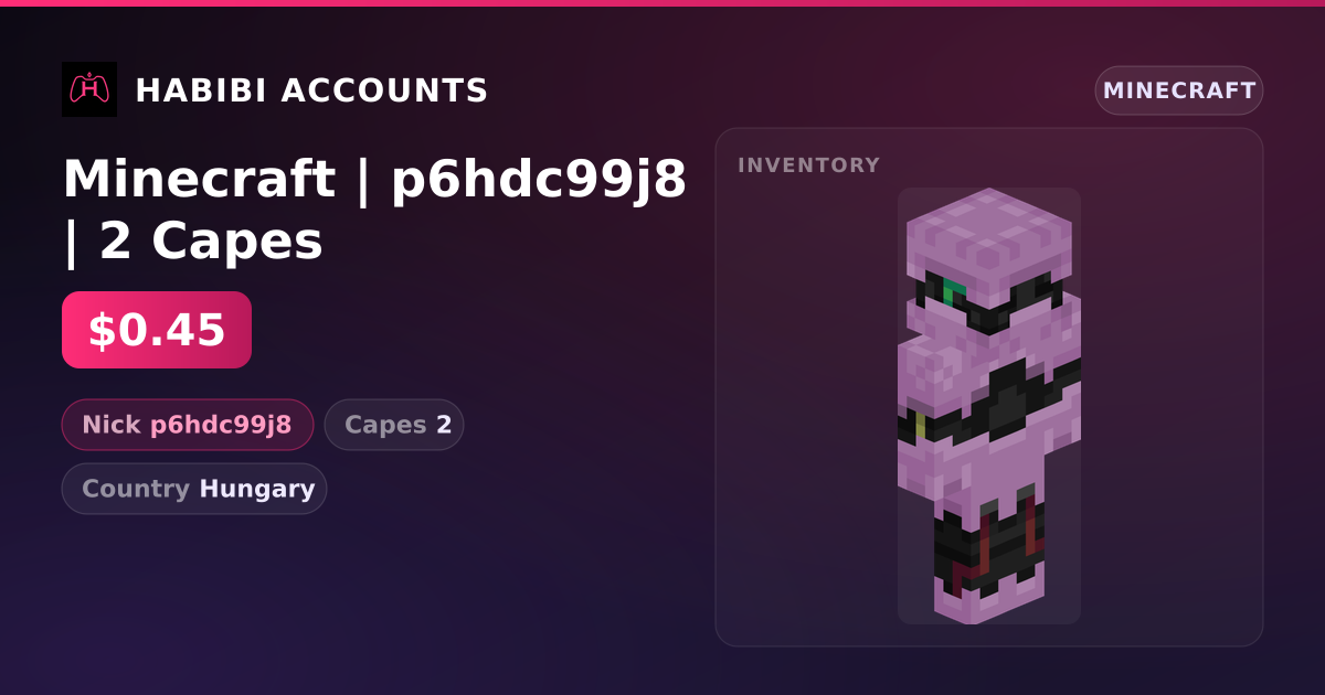 Minecraft | p6hdc99j8 | 2 Capes — HabibiAccounts