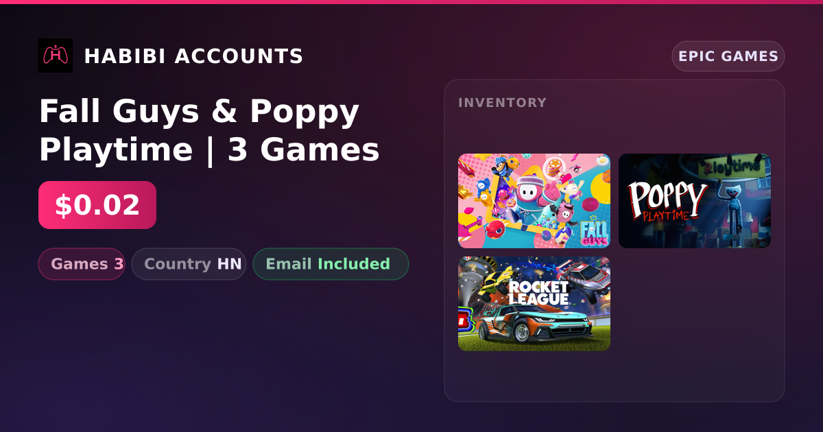 Fall Guys & Poppy Playtime | 3 Games — HabibiAccounts
