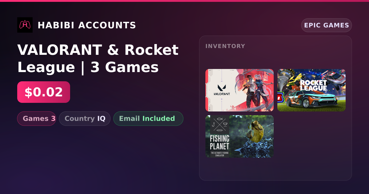 VALORANT & Rocket League | 3 Games — HabibiAccounts