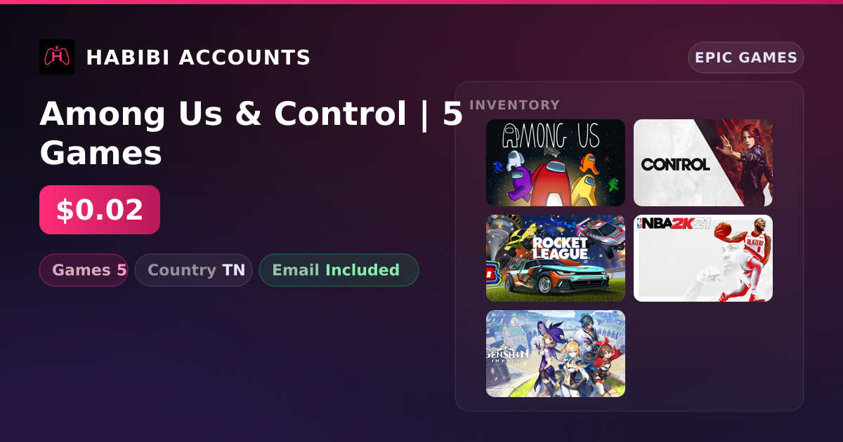 Among Us & Control | 5 Games — HabibiAccounts