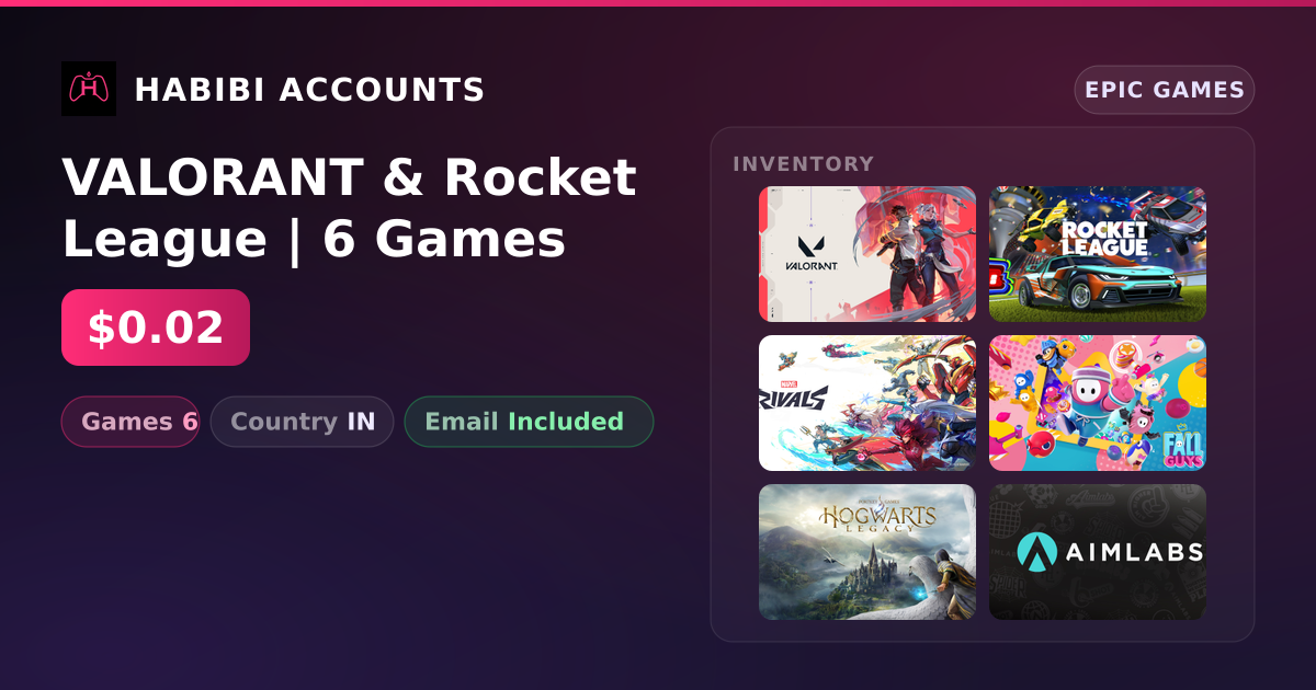VALORANT & Rocket League | 6 Games — HabibiAccounts