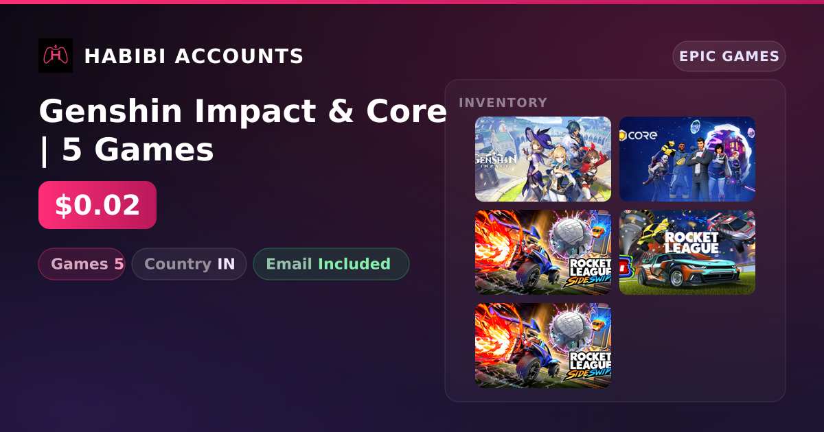 Genshin Impact & Core | 5 Games — HabibiAccounts