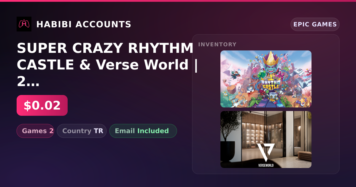SUPER CRAZY RHYTHM CASTLE & Verse World | 2 Games — HabibiAccounts