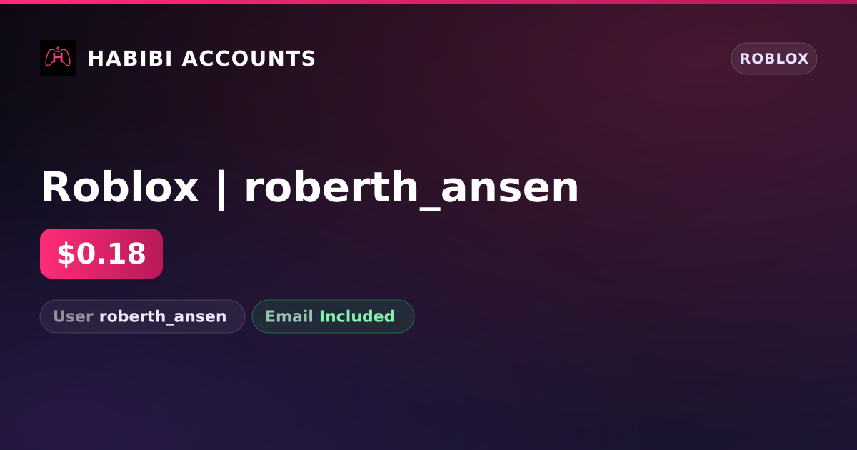 Roblox | roberth_ansen — HabibiAccounts