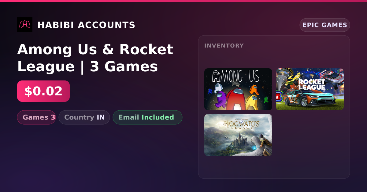 Among Us & Rocket League | 3 Games — HabibiAccounts