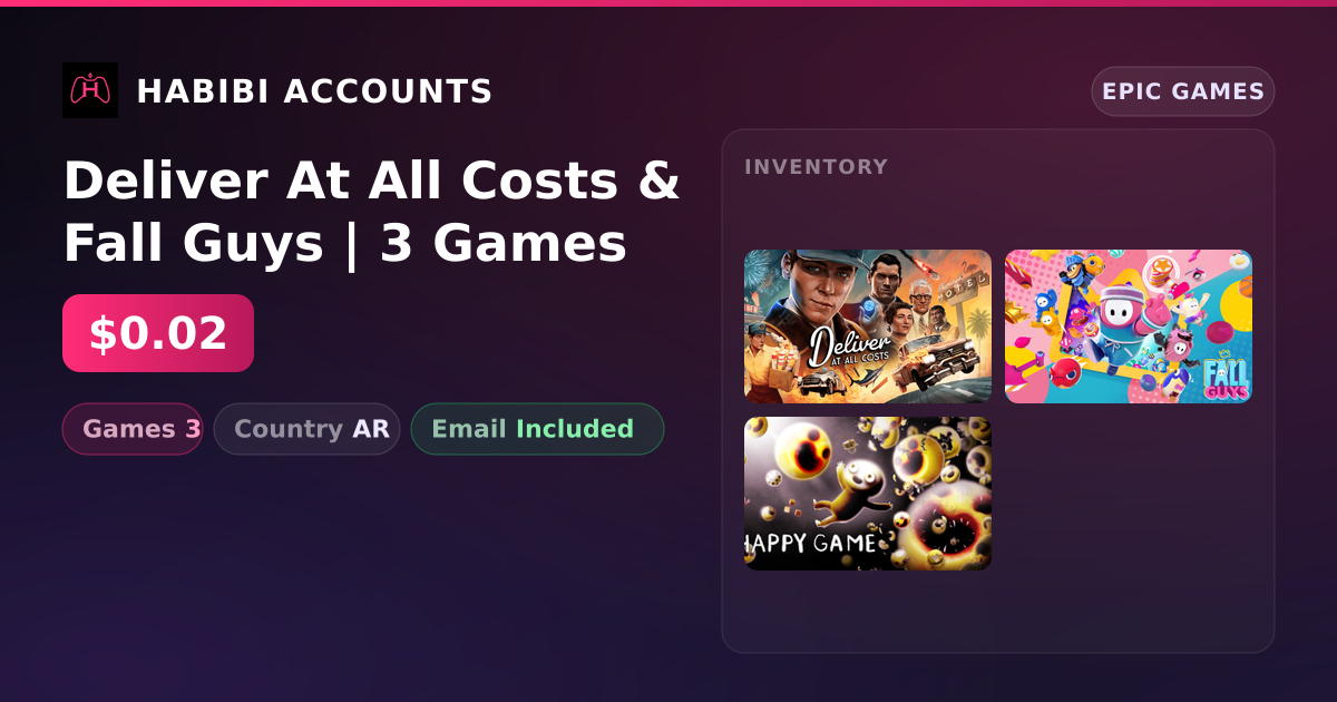 Deliver At All Costs & Fall Guys | 3 Games — HabibiAccounts