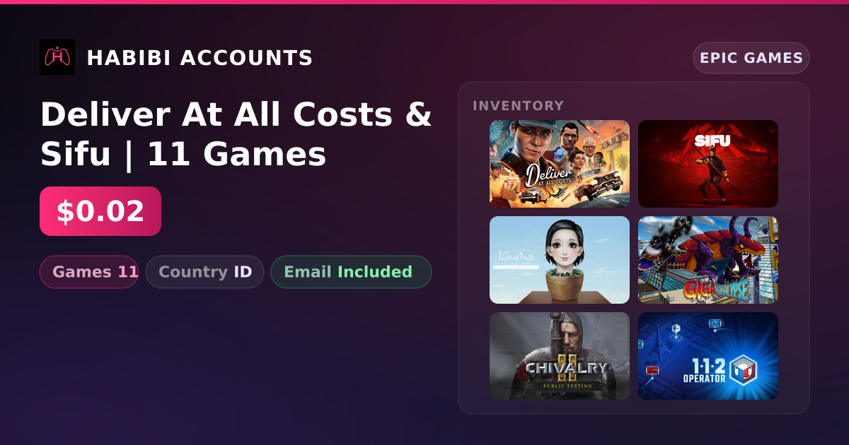 Deliver At All Costs & Sifu | 11 Games — HabibiAccounts