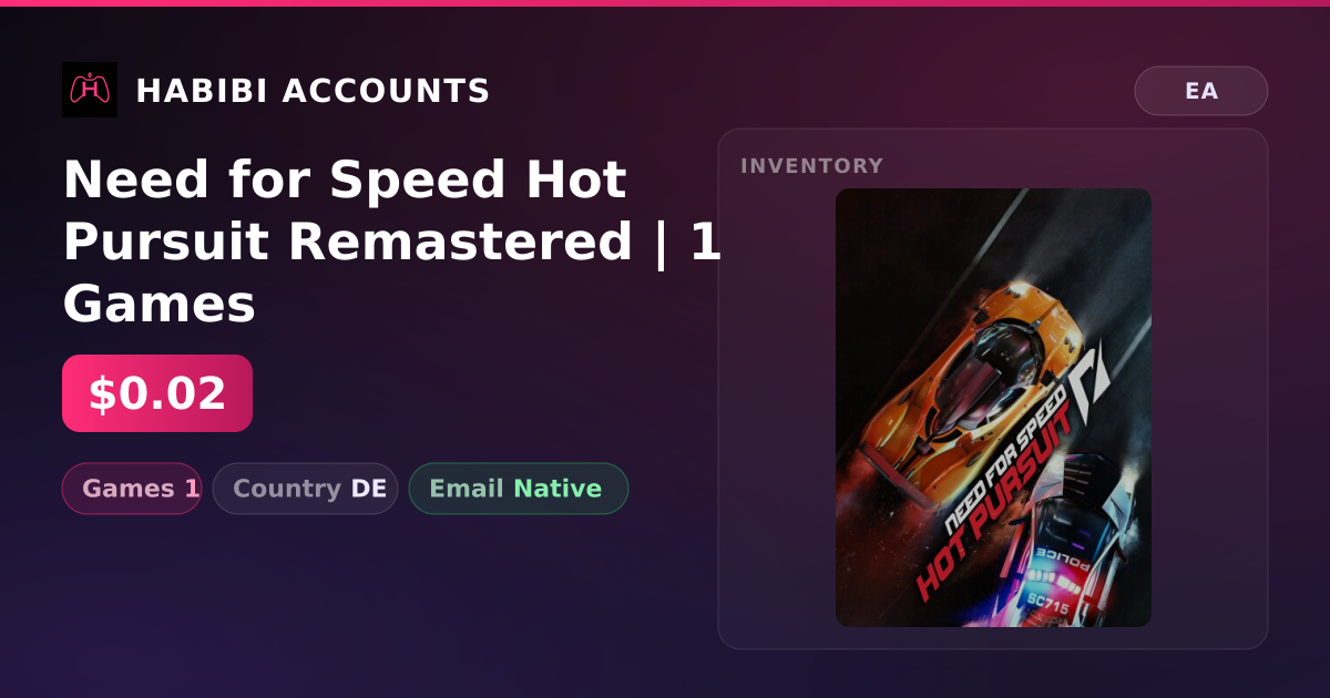Need for Speed Hot Pursuit Remastered | 1 Games — HabibiAccounts