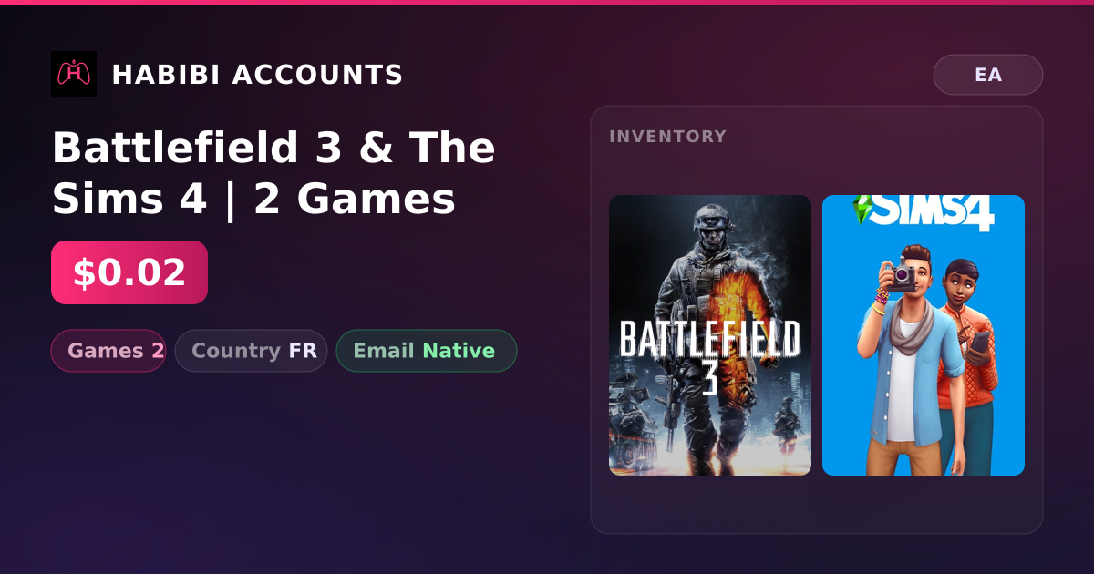 Battlefield 3 & The Sims 4 | 2 Games — HabibiAccounts