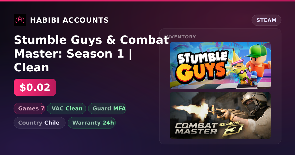 Stumble Guys & Combat Master: Season 1 | Clean — HabibiAccounts