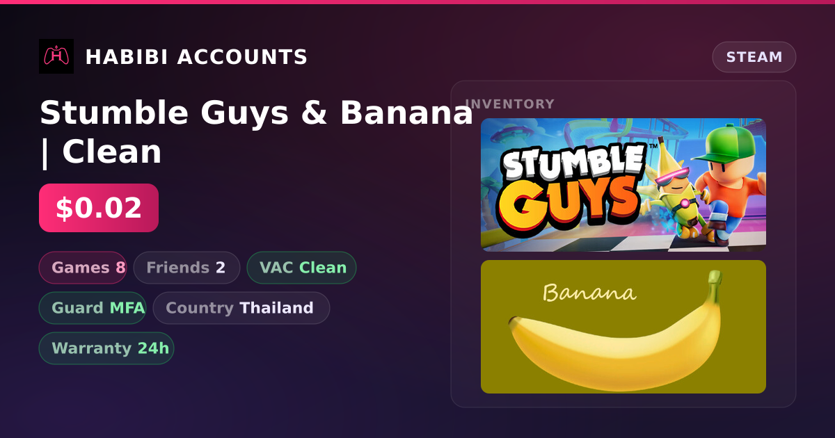 Stumble Guys & Banana | Clean — HabibiAccounts