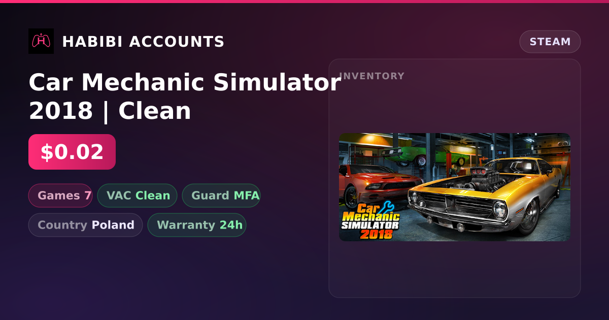 Car Mechanic Simulator 2018 | Clean — HabibiAccounts