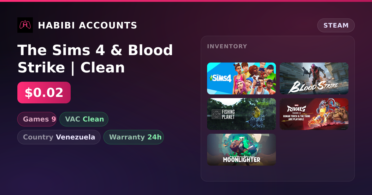The Sims 4 & Blood Strike | Clean — HabibiAccounts