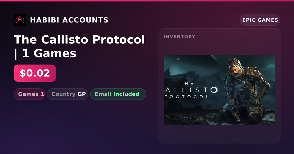The Callisto Protocol | 1 Games — HabibiAccounts