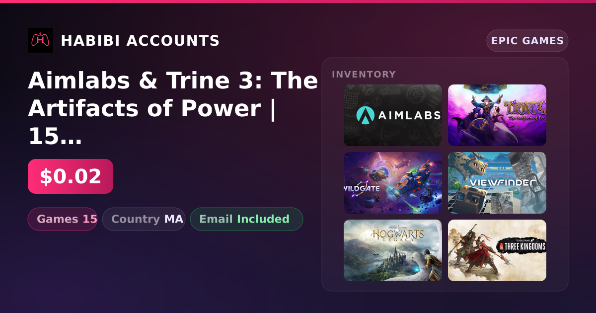 Aimlabs & Trine 3: The Artifacts of Power | 15 Games — HabibiAccounts