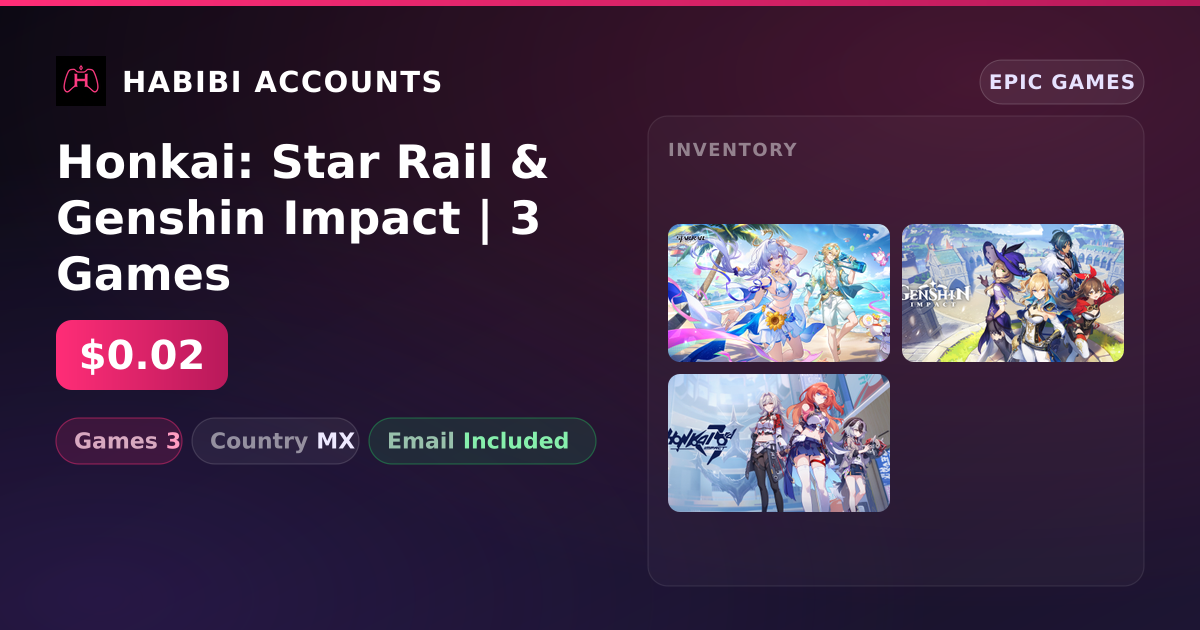Honkai: Star Rail & Genshin Impact | 3 Games — HabibiAccounts