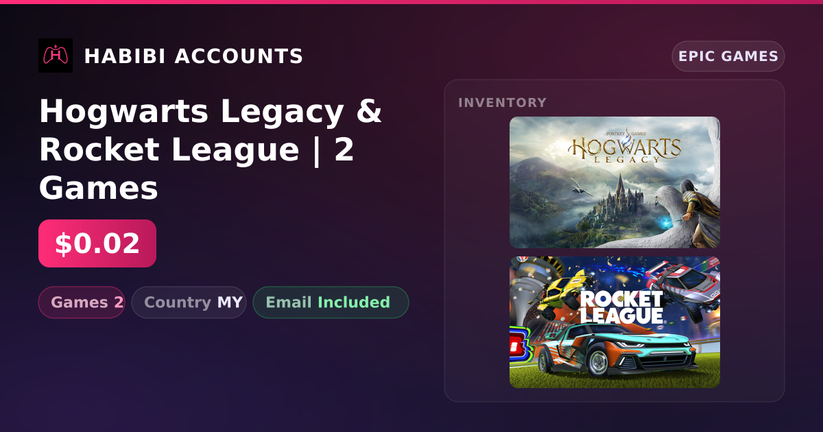 Hogwarts Legacy & Rocket League | 2 Games — HabibiAccounts