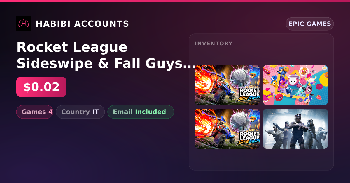 Rocket League Sideswipe & Fall Guys | 4 Games — HabibiAccounts