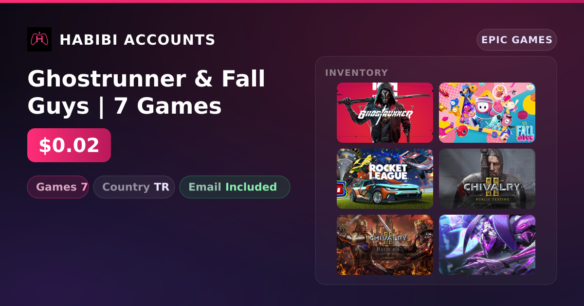 Ghostrunner & Fall Guys | 7 Games — HabibiAccounts