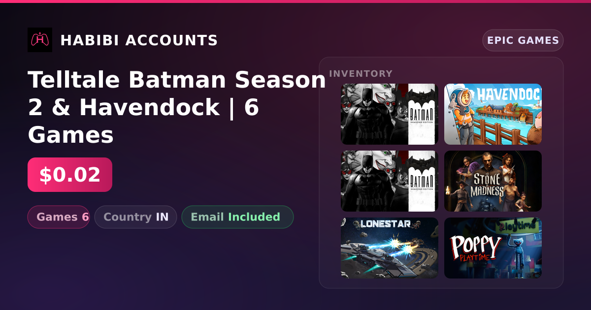 Telltale Batman Season 2 & Havendock | 6 Games — HabibiAccounts
