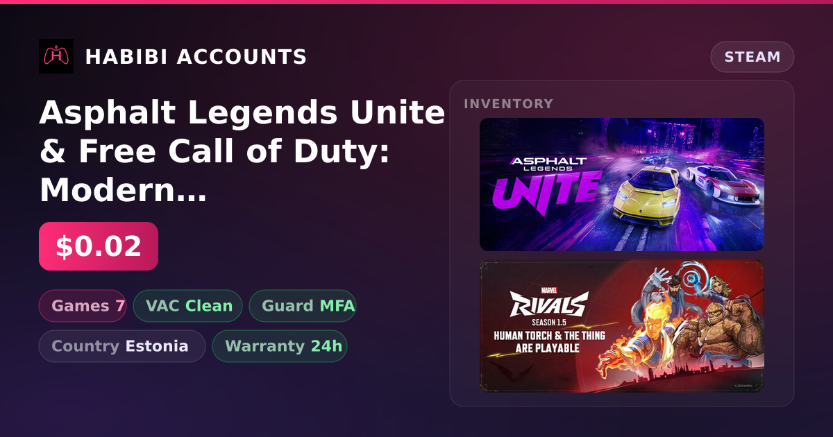 Asphalt Legends Unite & Free Call of Duty: Modern Warfare III | Clean — HabibiAccounts