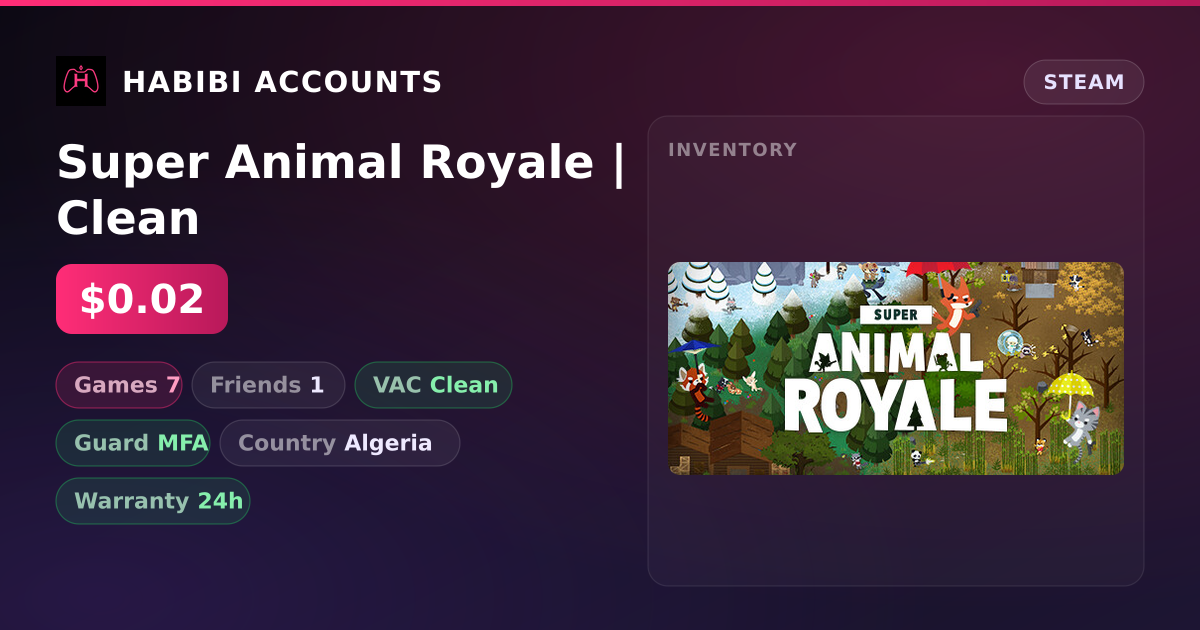 Super Animal Royale | Clean — HabibiAccounts