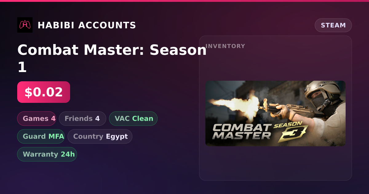 Combat Master: Season 1 — HabibiAccounts