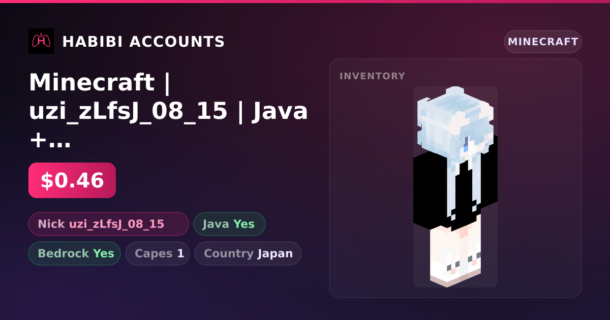 Minecraft | uzi_zLfsJ_08_15 | Java + Bedrock | 1 Capes — HabibiAccounts