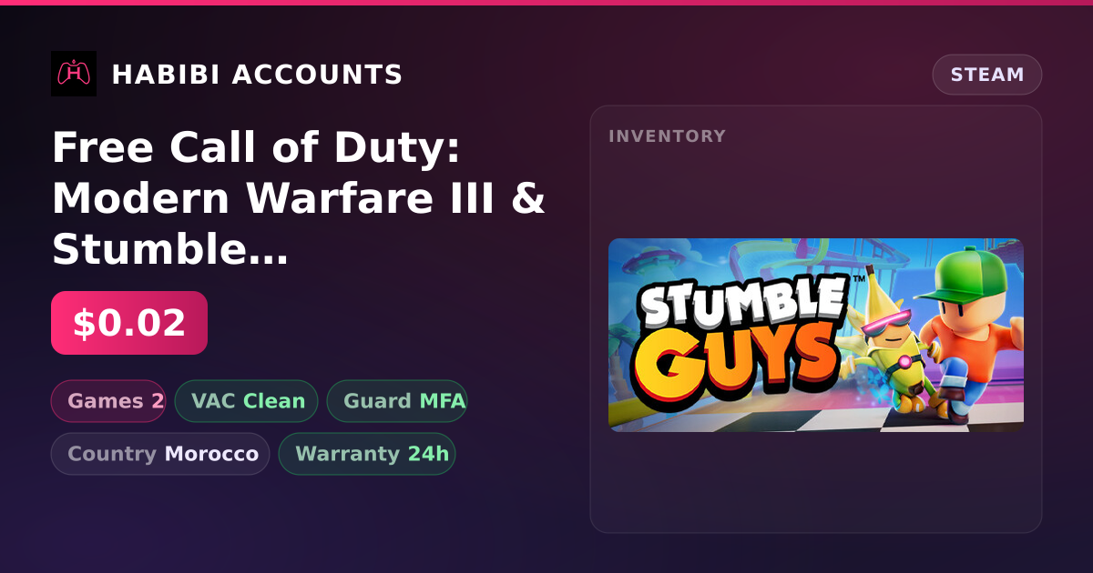 Free Call of Duty: Modern Warfare III & Stumble Guys — HabibiAccounts