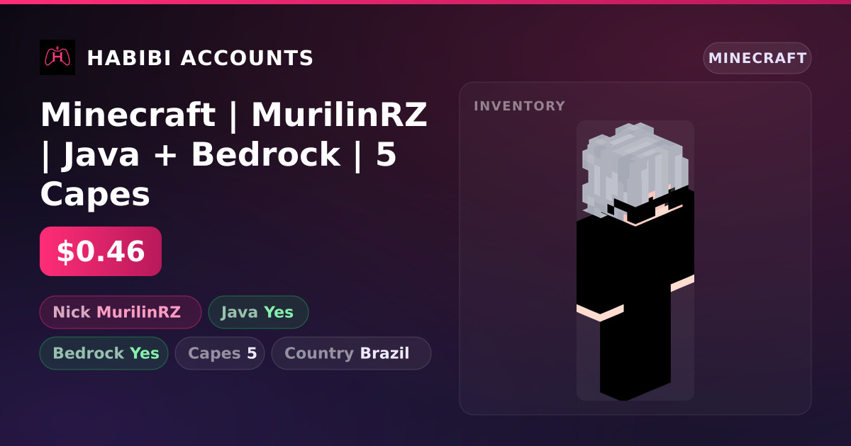 Minecraft | MurilinRZ | Java + Bedrock | 5 Capes — HabibiAccounts