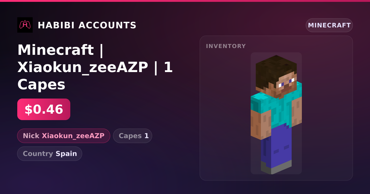 Minecraft | Xiaokun_zeeAZP | 1 Capes — HabibiAccounts