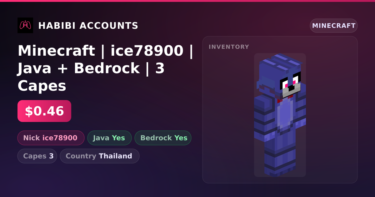 Minecraft | ice78900 | Java + Bedrock | 3 Capes — HabibiAccounts