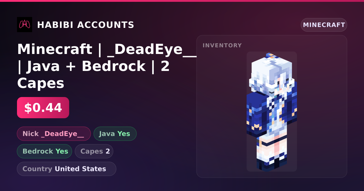 Minecraft | _DeadEye__ | Java + Bedrock | 2 Capes — HabibiAccounts