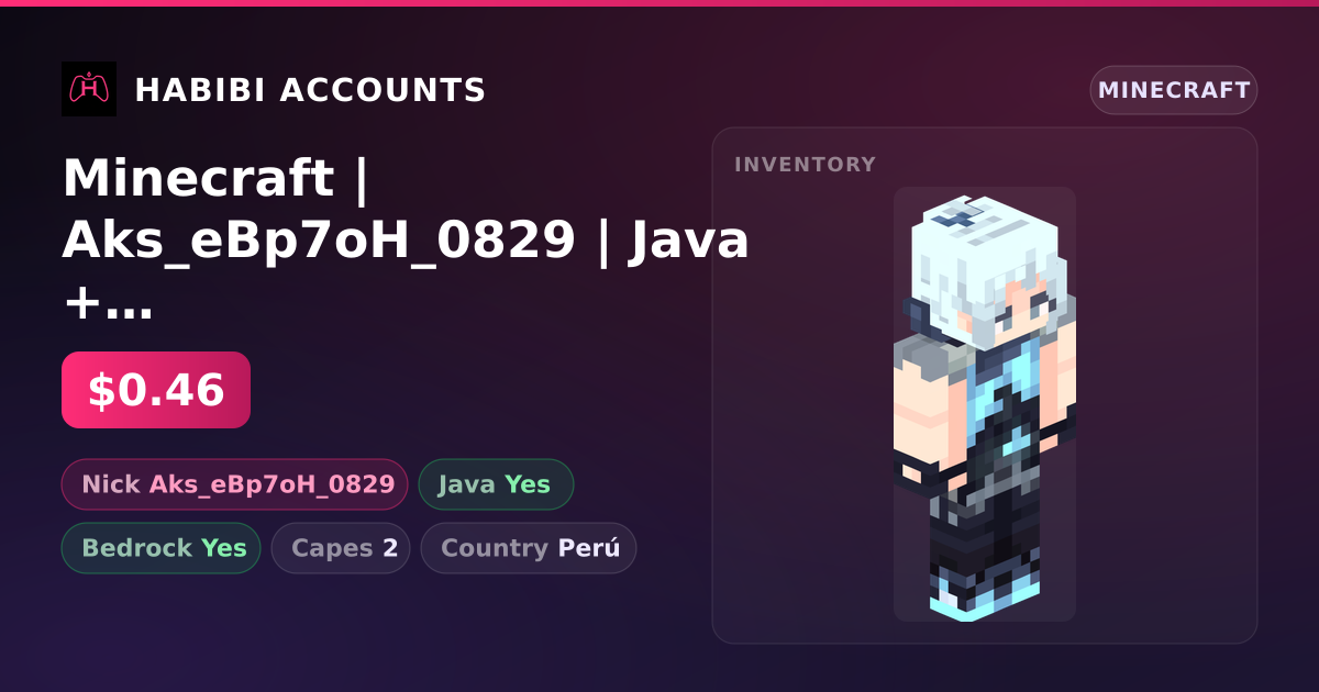 Minecraft | Aks_eBp7oH_0829 | Java + Bedrock | 2 Capes — HabibiAccounts